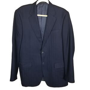 Ermenegildo Zegna Trofeo Wool Suit Jacket Blazer 42 Navy Luxury Boardroom Core